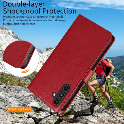 For Samsung Galaxy S23 FE Leather Case Litchi Texture RFID Blocking Wallet Stand Phone Cover