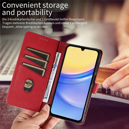 For Samsung Galaxy S23 FE Leather Case Litchi Texture RFID Blocking Wallet Stand Phone Cover