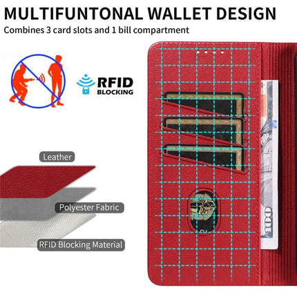 For Samsung Galaxy S23 FE Leather Case Litchi Texture RFID Blocking Wallet Stand Phone Cover