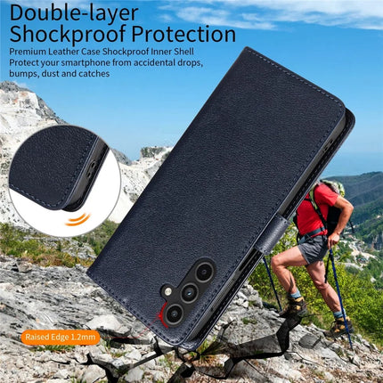 For Samsung Galaxy S23 FE Leather Case Litchi Texture RFID Blocking Wallet Stand Phone Cover