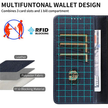For Samsung Galaxy S23 FE Leather Case Litchi Texture RFID Blocking Wallet Stand Phone Cover