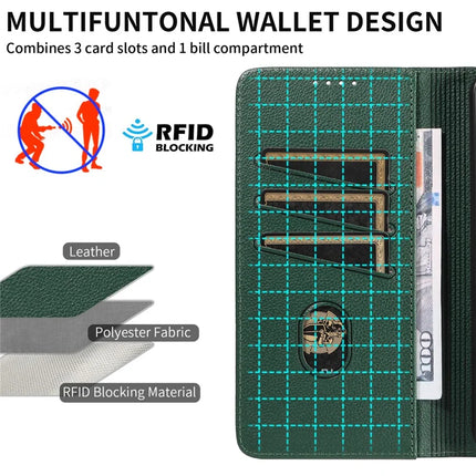 For Samsung Galaxy S23 FE Leather Case Litchi Texture RFID Blocking Wallet Stand Phone Cover