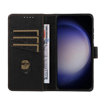 For Samsung Galaxy S23 FE Leather Case Litchi Texture RFID Blocking Wallet Stand Phone Cover