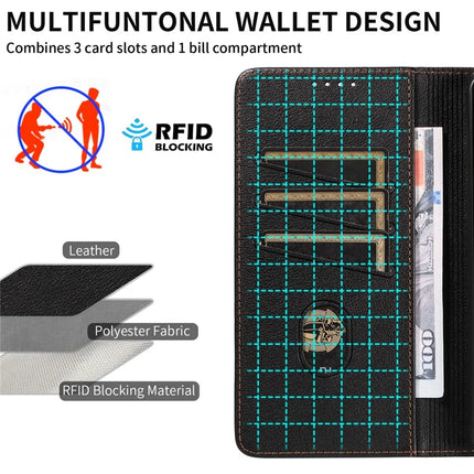 For Samsung Galaxy S23 FE Leather Case Litchi Texture RFID Blocking Wallet Stand Phone Cover