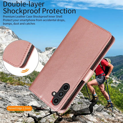 For Samsung Galaxy S23 FE Leather Case Litchi Texture RFID Blocking Wallet Stand Phone Cover