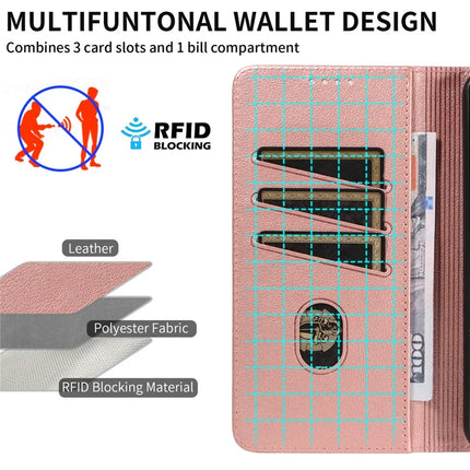 For Samsung Galaxy S23 FE Leather Case Litchi Texture RFID Blocking Wallet Stand Phone Cover