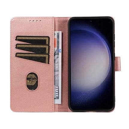 For Samsung Galaxy S23 Leather Case Litchi Texture RFID Blocking Wallet Stand Phone Cover