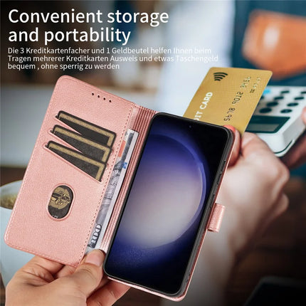For Samsung Galaxy S23 Leather Case Litchi Texture RFID Blocking Wallet Stand Phone Cover