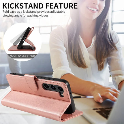 For Samsung Galaxy S23 Leather Case Litchi Texture RFID Blocking Wallet Stand Phone Cover