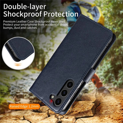 For Samsung Galaxy S23 Leather Case Litchi Texture RFID Blocking Wallet Stand Phone Cover