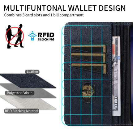 For Samsung Galaxy S23 Leather Case Litchi Texture RFID Blocking Wallet Stand Phone Cover