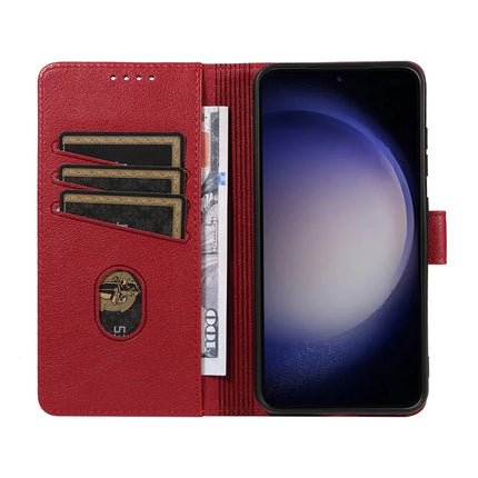 For Samsung Galaxy S23 Leather Case Litchi Texture RFID Blocking Wallet Stand Phone Cover