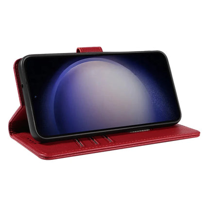 For Samsung Galaxy S23 Leather Case Litchi Texture RFID Blocking Wallet Stand Phone Cover
