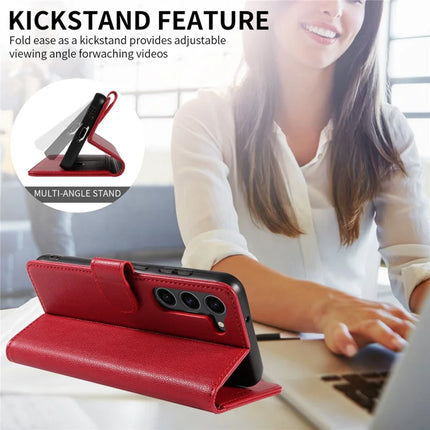 For Samsung Galaxy S23 Leather Case Litchi Texture RFID Blocking Wallet Stand Phone Cover