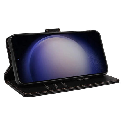 For Samsung Galaxy S23 Leather Case Litchi Texture RFID Blocking Wallet Stand Phone Cover