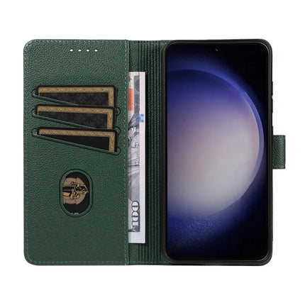 For Samsung Galaxy S23 Leather Case Litchi Texture RFID Blocking Wallet Stand Phone Cover