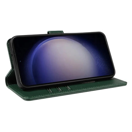 For Samsung Galaxy S23 Leather Case Litchi Texture RFID Blocking Wallet Stand Phone Cover