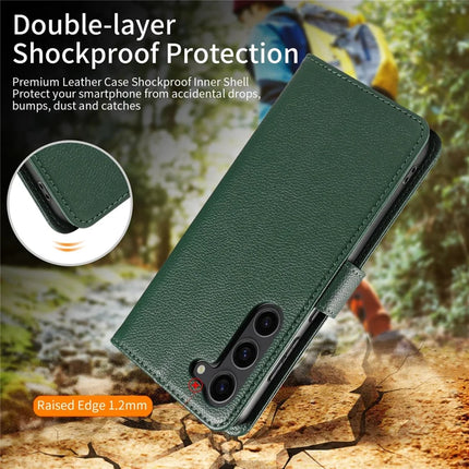 For Samsung Galaxy S23 Leather Case Litchi Texture RFID Blocking Wallet Stand Phone Cover