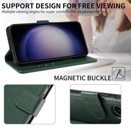 For Samsung Galaxy S23 Leather Case Litchi Texture RFID Blocking Wallet Stand Phone Cover