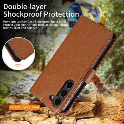 For Samsung Galaxy S23 Leather Case Litchi Texture RFID Blocking Wallet Stand Phone Cover