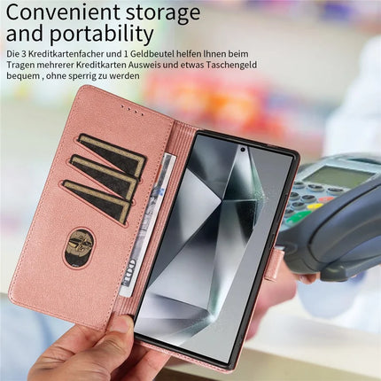 For Samsung Galaxy S23 Ultra Leather Case Litchi Texture RFID Blocking Wallet Stand Phone Cover