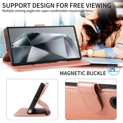 For Samsung Galaxy S23 Ultra Leather Case Litchi Texture RFID Blocking Wallet Stand Phone Cover