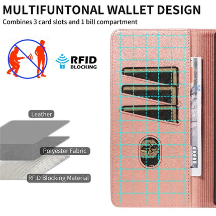 For Samsung Galaxy S23 Ultra Leather Case Litchi Texture RFID Blocking Wallet Stand Phone Cover