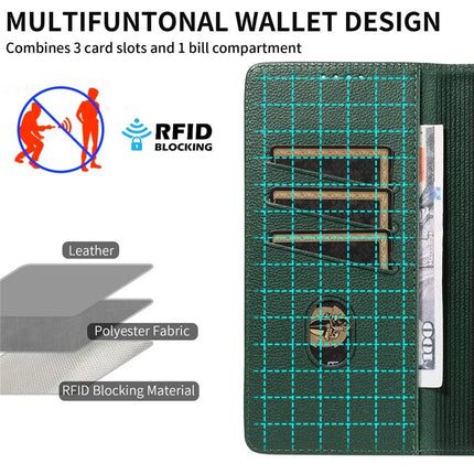 For Samsung Galaxy S23 Ultra Leather Case Litchi Texture RFID Blocking Wallet Stand Phone Cover
