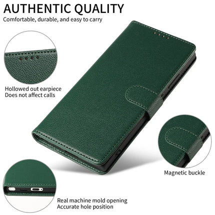 For Samsung Galaxy S23 Ultra Leather Case Litchi Texture RFID Blocking Wallet Stand Phone Cover