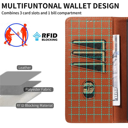 For Samsung Galaxy S23 Ultra Leather Case Litchi Texture RFID Blocking Wallet Stand Phone Cover