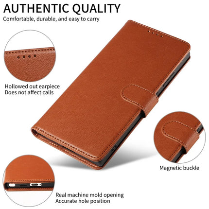 For Samsung Galaxy S23 Ultra Leather Case Litchi Texture RFID Blocking Wallet Stand Phone Cover