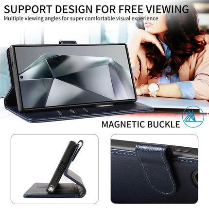 For Samsung Galaxy S23 Ultra Leather Case Litchi Texture RFID Blocking Wallet Stand Phone Cover