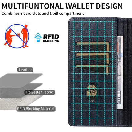 For Samsung Galaxy S23 Ultra Leather Case Litchi Texture RFID Blocking Wallet Stand Phone Cover