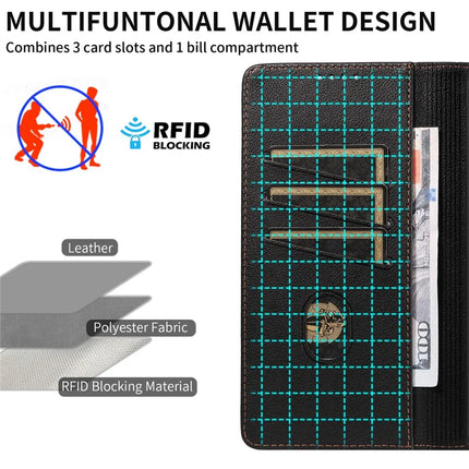 For Samsung Galaxy S23 Ultra Leather Case Litchi Texture RFID Blocking Wallet Stand Phone Cover