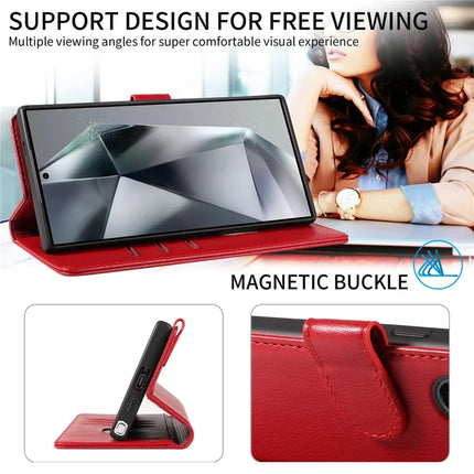 For Samsung Galaxy S23 Ultra Leather Case Litchi Texture RFID Blocking Wallet Stand Phone Cover