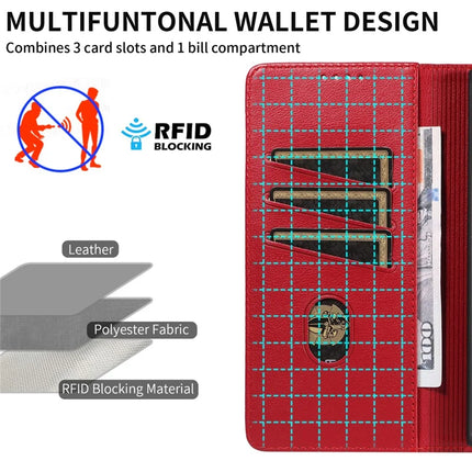 For Samsung Galaxy S23 Ultra Leather Case Litchi Texture RFID Blocking Wallet Stand Phone Cover