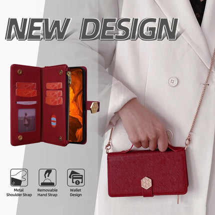 For Samsung Galaxy A05 4G Case Cross Texture PU Leather+TPU Wallet Phone Cover with Strap