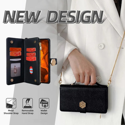 For Motorola Edge 50 Neo 5G / Moto S50 5G / Thinkphone 25 5G Case Cross Texture PU Leather+TPU Wallet Phone Cover with Strap