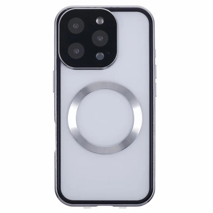 For iPhone 16 Pro Max Case Double Sides Tempered Glass Phone Cover Compatible with MagSafe Full Protector