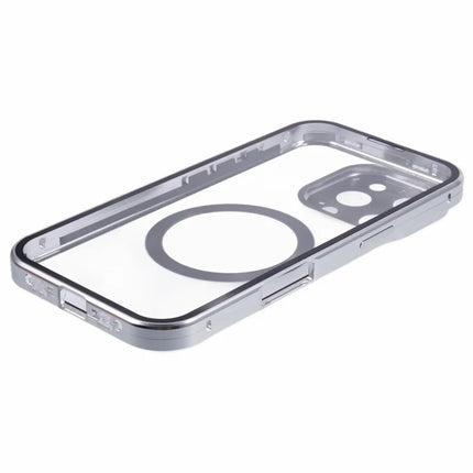 For iPhone 16 Pro Max Case Double Sides Tempered Glass Phone Cover Compatible with MagSafe Full Protector