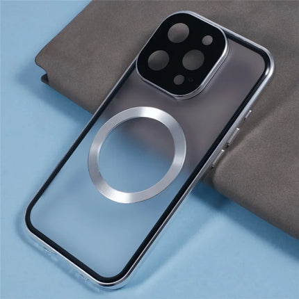 For iPhone 16 Pro Max Case Double Sides Tempered Glass Phone Cover Compatible with MagSafe Full Protector