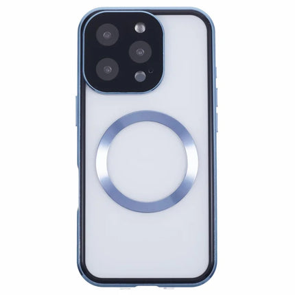 For iPhone 16 Pro Max Case Double Sides Tempered Glass Phone Cover Compatible with MagSafe Full Protector