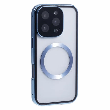 For iPhone 16 Pro Max Case Double Sides Tempered Glass Phone Cover Compatible with MagSafe Full Protector