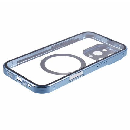For iPhone 16 Pro Max Case Double Sides Tempered Glass Phone Cover Compatible with MagSafe Full Protector