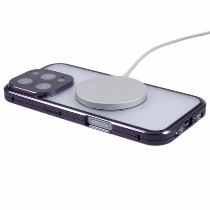 For iPhone 16 Pro Max Case Double Sides Tempered Glass Phone Cover Compatible with MagSafe Full Protector