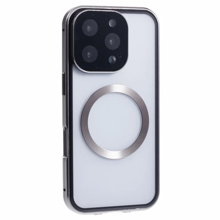 For iPhone 16 Pro Max Case Double Sides Tempered Glass Phone Cover Compatible with MagSafe Full Protector