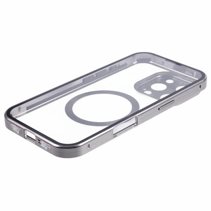 For iPhone 16 Pro Max Case Double Sides Tempered Glass Phone Cover Compatible with MagSafe Full Protector