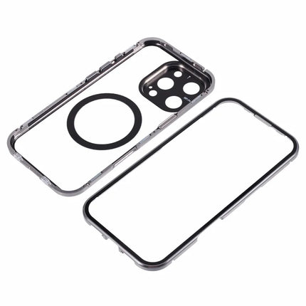 For iPhone 16 Pro Max Case Double Sides Tempered Glass Phone Cover Compatible with MagSafe Full Protector