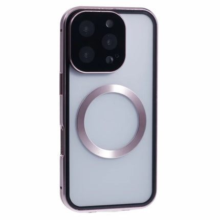 For iPhone 16 Pro Max Case Double Sides Tempered Glass Phone Cover Compatible with MagSafe Full Protector