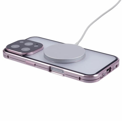 For iPhone 16 Pro Max Case Double Sides Tempered Glass Phone Cover Compatible with MagSafe Full Protector